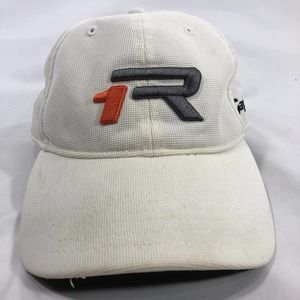 TaylorMade 1R Golf Hat White Embordered Baseball Cap Adjustable Polyester OSFM
